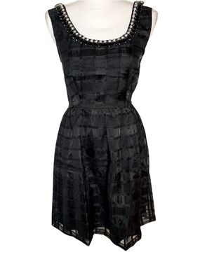 Lucy Paris Black Jeweled Midi Party Dress Women Small New With Tags